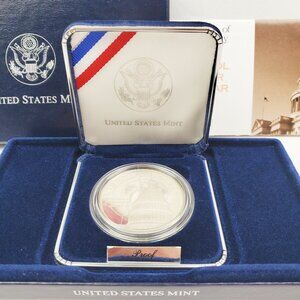 U.S. Capitol Silver Dollar Coin Proof Bicentennial Commemorative 1994 w/ COA Box